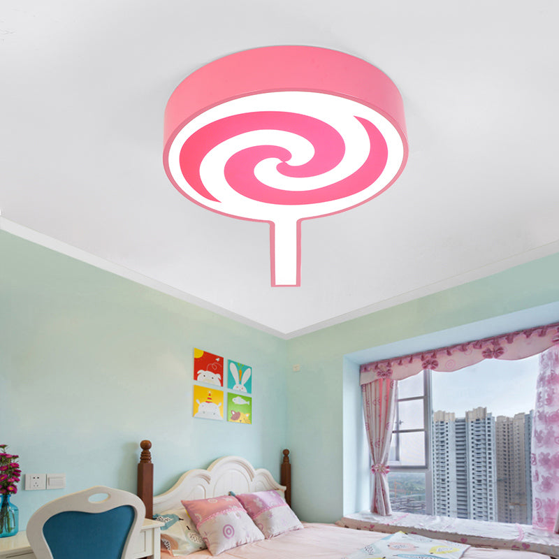 Lollipop Kindergarten Flush Mount Ceiling Light Acrylic Cartoon Ceiling Fixture Pink Clearhalo 'Ceiling Lights' 'Close To Ceiling Lights' 'Close to ceiling' 'Flush mount' Lighting' 196520