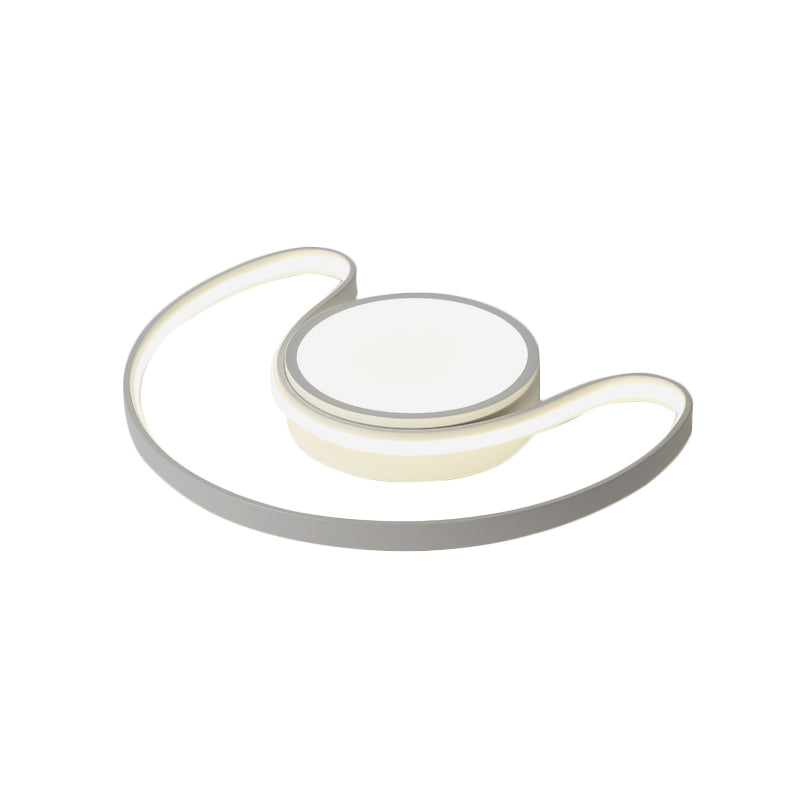 Simple Style White Flushmount Light Sun & Moon Acrylic LED Ceiling Light for Kid Bedroom Clearhalo 'Ceiling Lights' 'Close To Ceiling Lights' 'Close to ceiling' 'Flush mount' Lighting' 196547