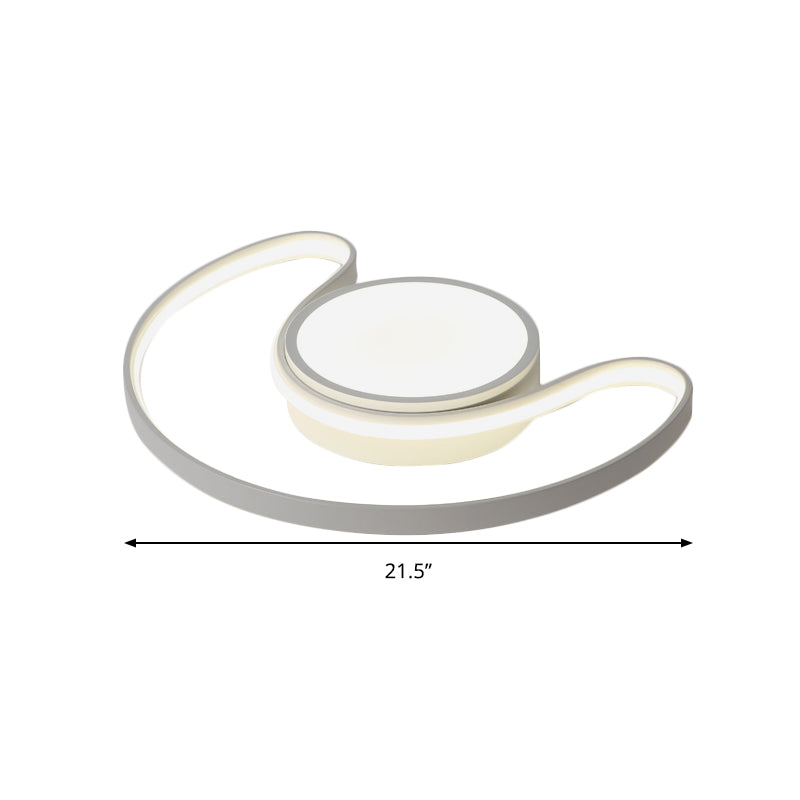 Simple Style White Flushmount Light Sun & Moon Acrylic LED Ceiling Light for Kid Bedroom Clearhalo 'Ceiling Lights' 'Close To Ceiling Lights' 'Close to ceiling' 'Flush mount' Lighting' 196548