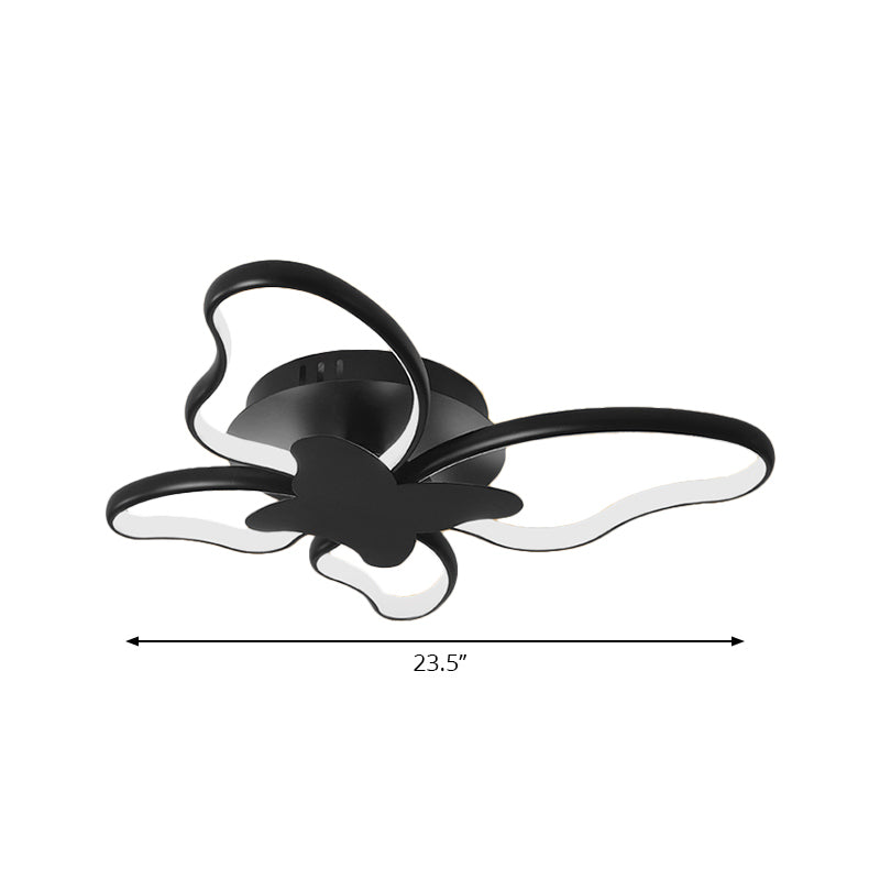 Bedroom Butterfly Shape LED Ceiling Light Acrylic Modern Flush Mount Ceiling Light Clearhalo 'Ceiling Lights' 'Close To Ceiling Lights' 'Close to ceiling' 'Semi-flushmount' Lighting' 196812