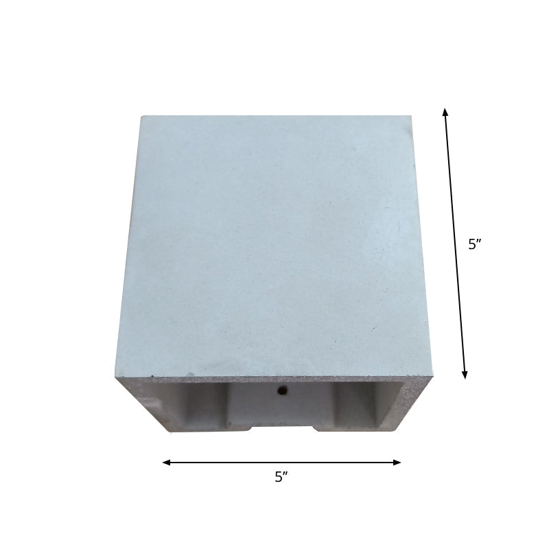 Cube/Cuboid Cement Flush Mount Wall Light Nordic 1 Head Grey Up Down Sconce Light for Stairs, 4"/5"/7" Wide Clearhalo 'Modern wall lights' 'Modern' 'Wall Lamps & Sconces' 'Wall Lights' Lighting' 1968136