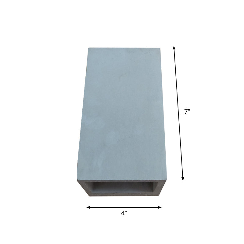 Cube/Cuboid Cement Flush Mount Wall Light Nordic 1 Head Grey Up Down Sconce Light for Stairs, 4"/5"/7" Wide Clearhalo 'Modern wall lights' 'Modern' 'Wall Lamps & Sconces' 'Wall Lights' Lighting' 1968141
