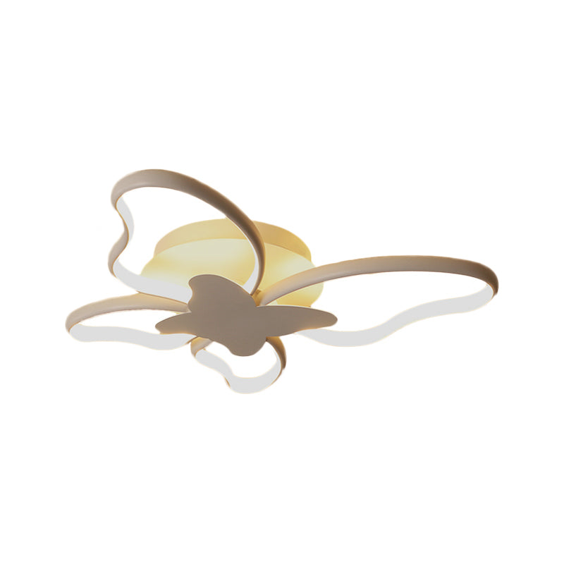 Bedroom Butterfly Shape LED Ceiling Light Acrylic Modern Flush Mount Ceiling Light Clearhalo 'Ceiling Lights' 'Close To Ceiling Lights' 'Close to ceiling' 'Semi-flushmount' Lighting' 196815