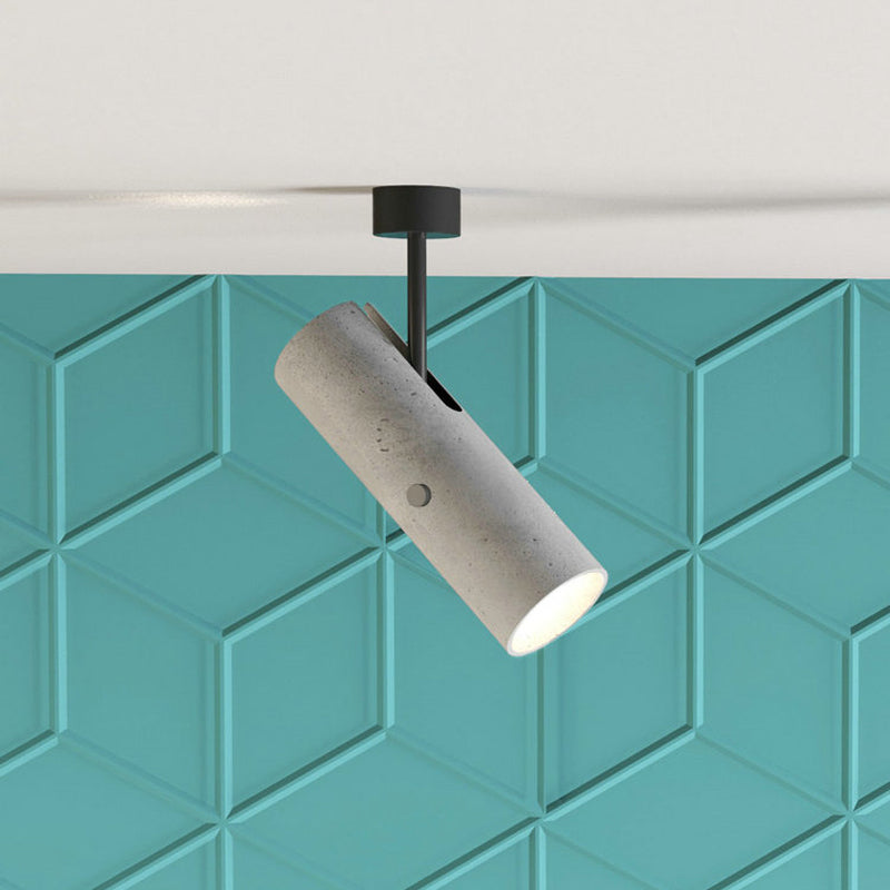 Tube Clothing Store Wall Spotlight Cement Minimalist LED Wall Light in Grey with Swivel Joint Grey Clearhalo 'Modern wall lights' 'Modern' 'Wall Lamps & Sconces' 'Wall Lights' Lighting' 1968178
