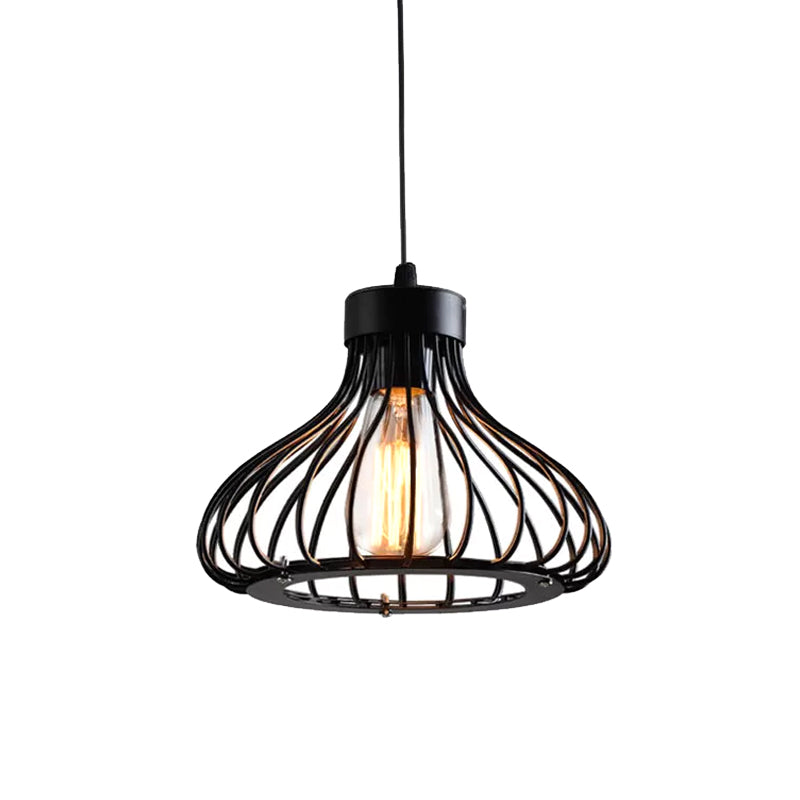 Rustic Cone/Oval/Globe Ceiling Hang Lamp 1 Light Iron Suspended Lighting Fixture in Black for Dining Room Clearhalo 'Art Deco Pendants' 'Black' 'Cast Iron' 'Ceiling Lights' 'Ceramic' 'Crystal' 'Industrial Pendants' 'Industrial' 'Metal' 'Middle Century Pendants' 'Pendant Lights' 'Pendants' 'Rustic Pendants' 'Tiffany' Lighting' 1968247
