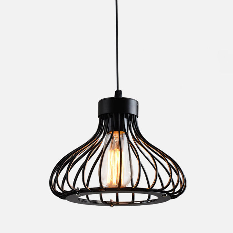 Rustic Cone/Oval/Globe Ceiling Hang Lamp 1 Light Iron Suspended Lighting Fixture in Black for Dining Room Clearhalo 'Art Deco Pendants' 'Black' 'Cast Iron' 'Ceiling Lights' 'Ceramic' 'Crystal' 'Industrial Pendants' 'Industrial' 'Metal' 'Middle Century Pendants' 'Pendant Lights' 'Pendants' 'Rustic Pendants' 'Tiffany' Lighting' 1968248