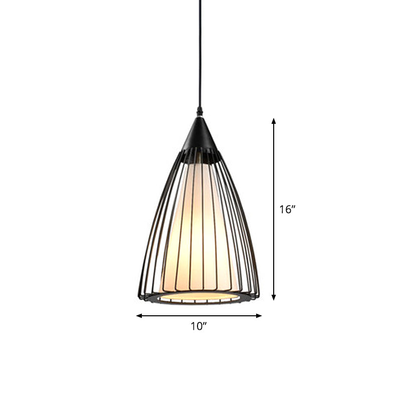 Rustic Cone/Oval/Globe Ceiling Hang Lamp 1 Light Iron Suspended Lighting Fixture in Black for Dining Room Clearhalo 'Art Deco Pendants' 'Black' 'Cast Iron' 'Ceiling Lights' 'Ceramic' 'Crystal' 'Industrial Pendants' 'Industrial' 'Metal' 'Middle Century Pendants' 'Pendant Lights' 'Pendants' 'Rustic Pendants' 'Tiffany' Lighting' 1968253