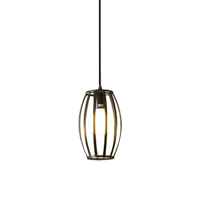 1 Bulb Iron Hanging Pendant Industrial Black Cylinder/Triangle/Square Dining Room Suspension Light Black Cylinder Clearhalo 'Art Deco Pendants' 'Black' 'Cast Iron' 'Ceiling Lights' 'Ceramic' 'Crystal' 'Industrial Pendants' 'Industrial' 'Metal' 'Middle Century Pendants' 'Pendant Lights' 'Pendants' 'Rustic Pendants' 'Tiffany' Lighting' 1968349