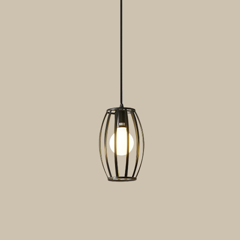 1 Bulb Iron Hanging Pendant Industrial Black Cylinder/Triangle/Square Dining Room Suspension Light Clearhalo 'Art Deco Pendants' 'Black' 'Cast Iron' 'Ceiling Lights' 'Ceramic' 'Crystal' 'Industrial Pendants' 'Industrial' 'Metal' 'Middle Century Pendants' 'Pendant Lights' 'Pendants' 'Rustic Pendants' 'Tiffany' Lighting' 1968350