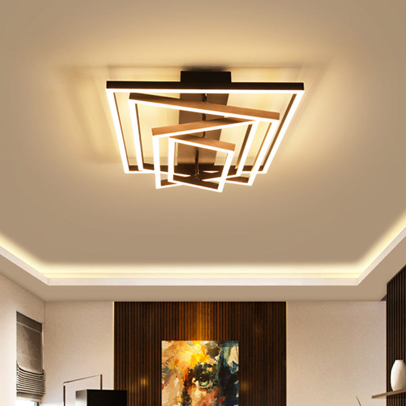 Coffee 3/4/5 Layers Semi Flush Mount Contemporary Acrylic LED Pyramid Ceiling Light in Warm/White Light Clearhalo 'Ceiling Lights' 'Close To Ceiling Lights' 'Close to ceiling' 'Semi-flushmount' Lighting' 1968781