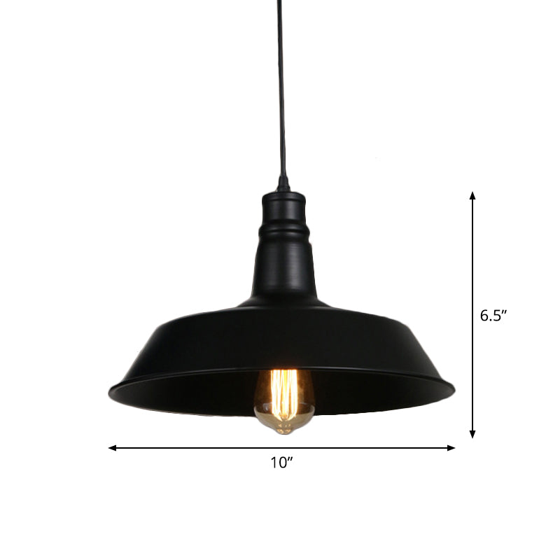 1-Light Bowl/Cage/Barn Pendant Lamp Industrial-Style Black Iron Suspension Lighting for Restaurant Clearhalo 'Art Deco Pendants' 'Black' 'Cast Iron' 'Ceiling Lights' 'Ceramic' 'Crystal' 'Industrial Pendants' 'Industrial' 'Metal' 'Middle Century Pendants' 'Pendant Lights' 'Pendants' 'Rustic Pendants' 'Tiffany' Lighting' 1969160
