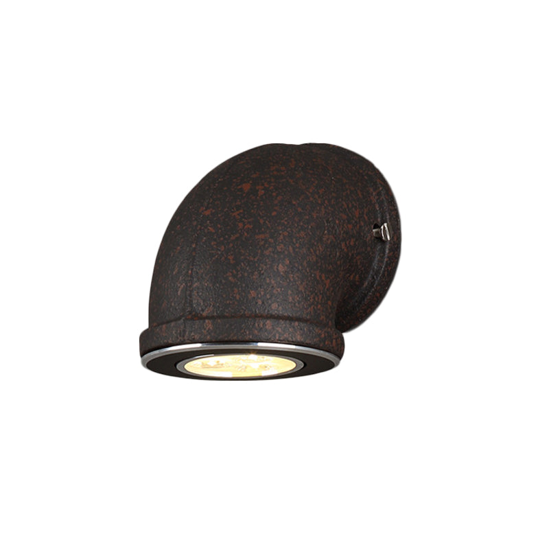 Iron Black Finish Wall Sconce Water Pipe/Cage/Fist Shaped 1-Bulb Industrial Style Wall Mounted Light Fixture Clearhalo 'Art deco wall lights' 'Cast Iron' 'Glass' 'Industrial wall lights' 'Industrial' 'Middle century wall lights' 'Modern' 'Rustic wall lights' 'Tiffany' 'Traditional wall lights' 'Wall Lamps & Sconces' 'Wall Lights' Lighting' 1969604