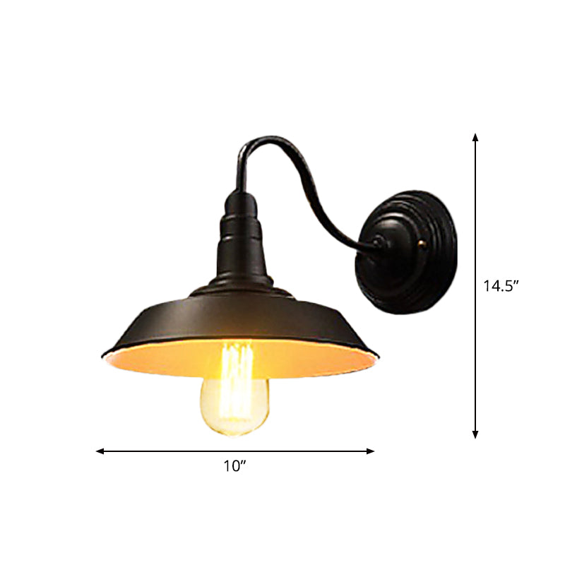 Iron Black Finish Wall Sconce Water Pipe/Cage/Fist Shaped 1-Bulb Industrial Style Wall Mounted Light Fixture Clearhalo 'Art deco wall lights' 'Cast Iron' 'Glass' 'Industrial wall lights' 'Industrial' 'Middle century wall lights' 'Modern' 'Rustic wall lights' 'Tiffany' 'Traditional wall lights' 'Wall Lamps & Sconces' 'Wall Lights' Lighting' 1969618