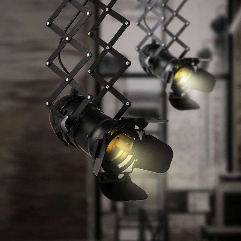 Black Torch Hanging Ceiling Light Art Deco 1-Head Metallic Pendant Light with Extendable Arm Black Clearhalo 'Ceiling Lights' 'Pendant Lights' 'Pendants' Lighting' 1970481_685719c0-3907-4690-91bc-83b35ca2bf35