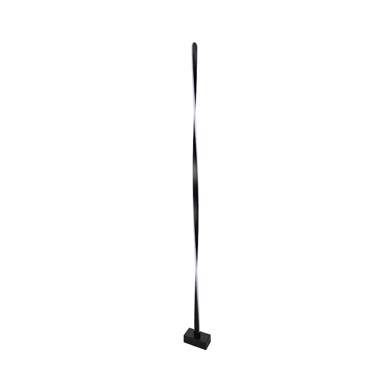 Minimalist LED Floor Lamp Black Bubbling/Wavy/Twisting Standing Floor Light with Acrylic Shade in Warm/White Light Clearhalo 'Floor Lamps' 'Lamps' Lighting' 1970573