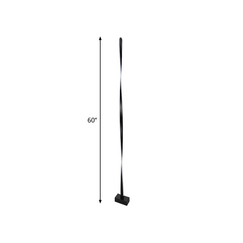 Minimalist LED Floor Lamp Black Bubbling/Wavy/Twisting Standing Floor Light with Acrylic Shade in Warm/White Light Clearhalo 'Floor Lamps' 'Lamps' Lighting' 1970574