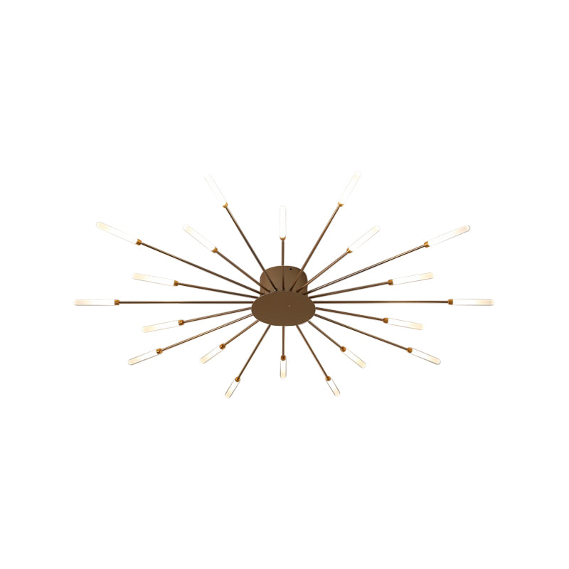 Black/Gold Burst Ceiling Light Fixture Contemporary 12/18/28 Lights Acrylic LED Semi Flush Mounted Lamp for Bedroom Clearhalo 'Ceiling Lights' 'Close To Ceiling Lights' 'Close to ceiling' 'Semi-flushmount' Lighting' 1970598