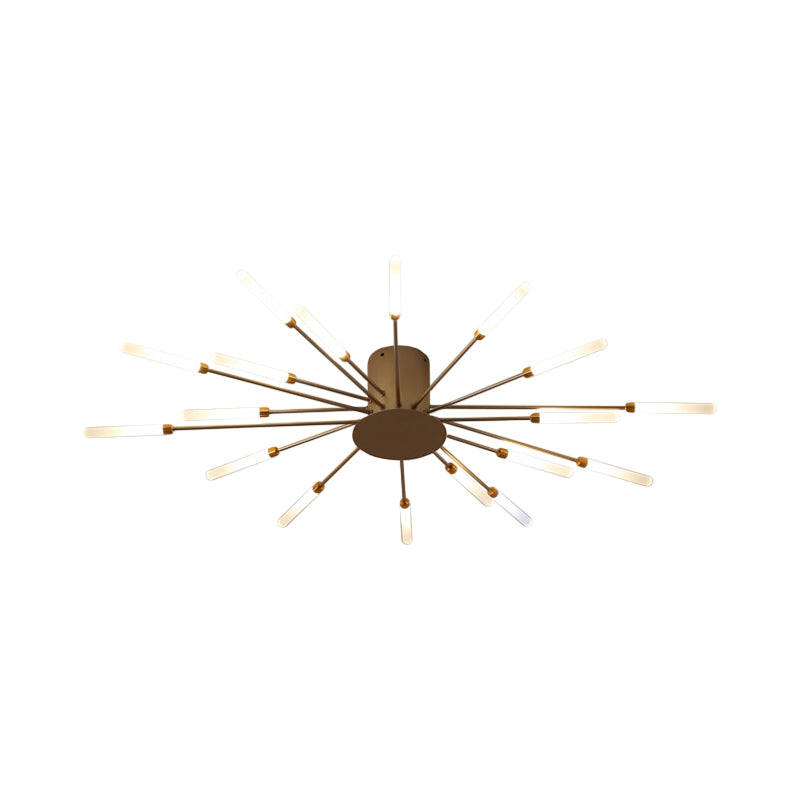 Black/Gold Burst Ceiling Light Fixture Contemporary 12/18/28 Lights Acrylic LED Semi Flush Mounted Lamp for Bedroom Clearhalo 'Ceiling Lights' 'Close To Ceiling Lights' 'Close to ceiling' 'Semi-flushmount' Lighting' 1970601