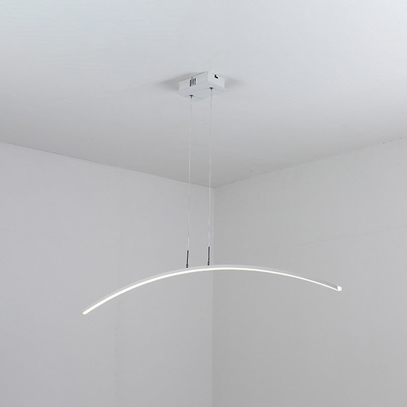 Black/White Arched Island Lighting Simple Style Acrylic LED Hanging Pendant Light in Warm/White Light Clearhalo 'Ceiling Lights' 'Island Lights' Lighting' 1970692
