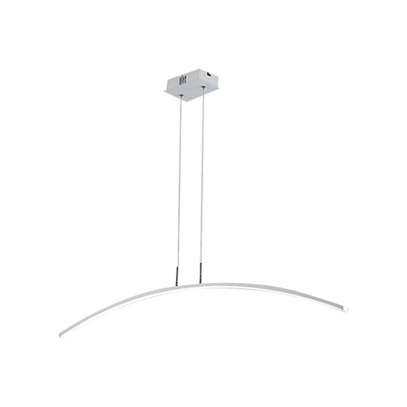 Black/White Arched Island Lighting Simple Style Acrylic LED Hanging Pendant Light in Warm/White Light Clearhalo 'Ceiling Lights' 'Island Lights' Lighting' 1970694