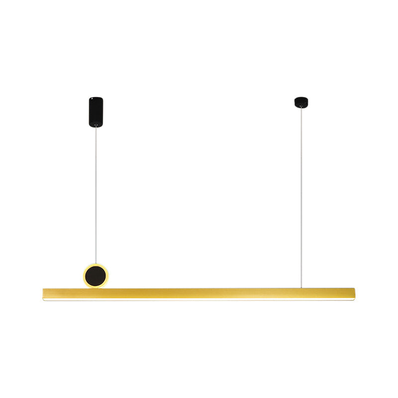 Stylish Minimalist Bar Shaped Pendant Metallic Dining Room LED Island Light Fixture in Gold, 39"/47" Wide Clearhalo 'Ceiling Lights' 'Island Lights' Lighting' 1970734