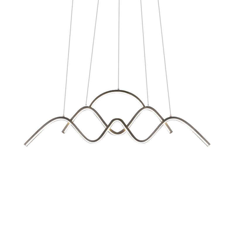 Gold/Black Wavy Chandelier Lamp Minimalist Metallic LED Hanging Pendant with Landscape Design, Warm/White Light Clearhalo 'Ceiling Lights' 'Chandeliers' 'Modern Chandeliers' 'Modern' Lighting' 1970801