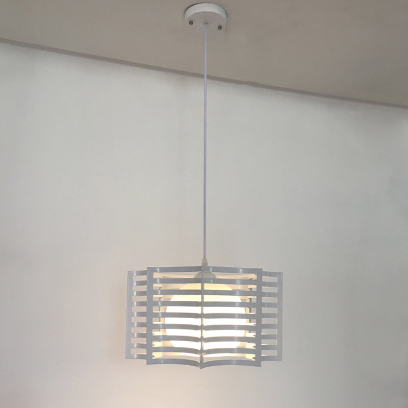 Black/White 1 Head Hanging Light Loft Metal Spring/Ova/Octagon Ceiling Pendant with Inner Globe Opal Glass Shade Clearhalo 'Art Deco Pendants' 'Black' 'Cast Iron' 'Ceiling Lights' 'Ceramic' 'Crystal' 'Industrial Pendants' 'Industrial' 'Metal' 'Middle Century Pendants' 'Pendant Lights' 'Pendants' 'Rustic Pendants' 'Tiffany' Lighting' 1971170