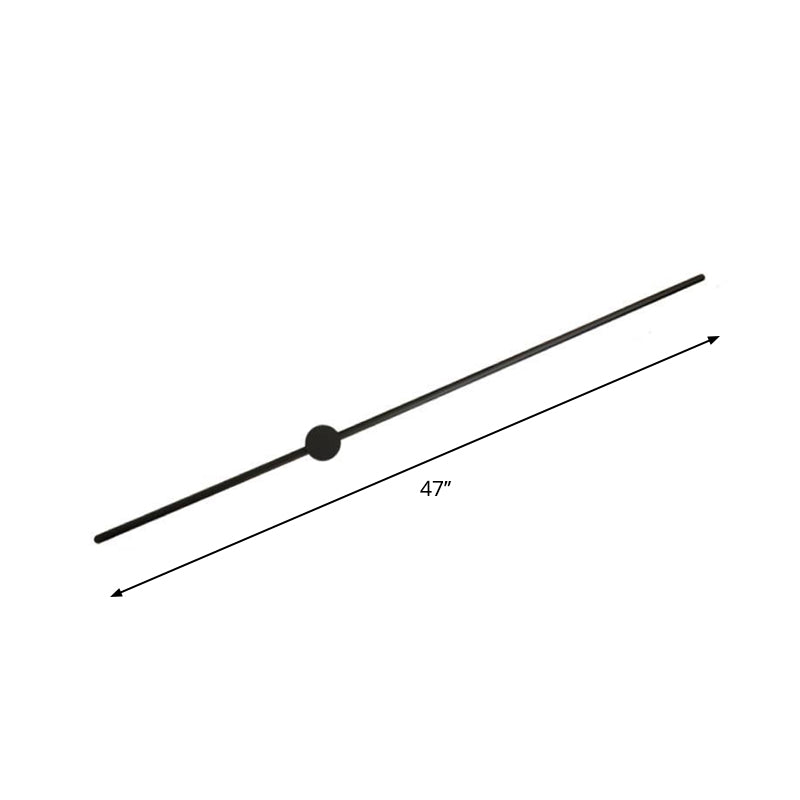 Black Slim Rod Sconce Lighting Minimalist 23.5"/31.5"/47" High LED Metal Wall Mounted Lamp for Bedroom Clearhalo 'Cast Iron' 'Glass' 'Industrial' 'Modern wall lights' 'Modern' 'Tiffany' 'Traditional wall lights' 'Wall Lamps & Sconces' 'Wall Lights' Lighting' 1971426
