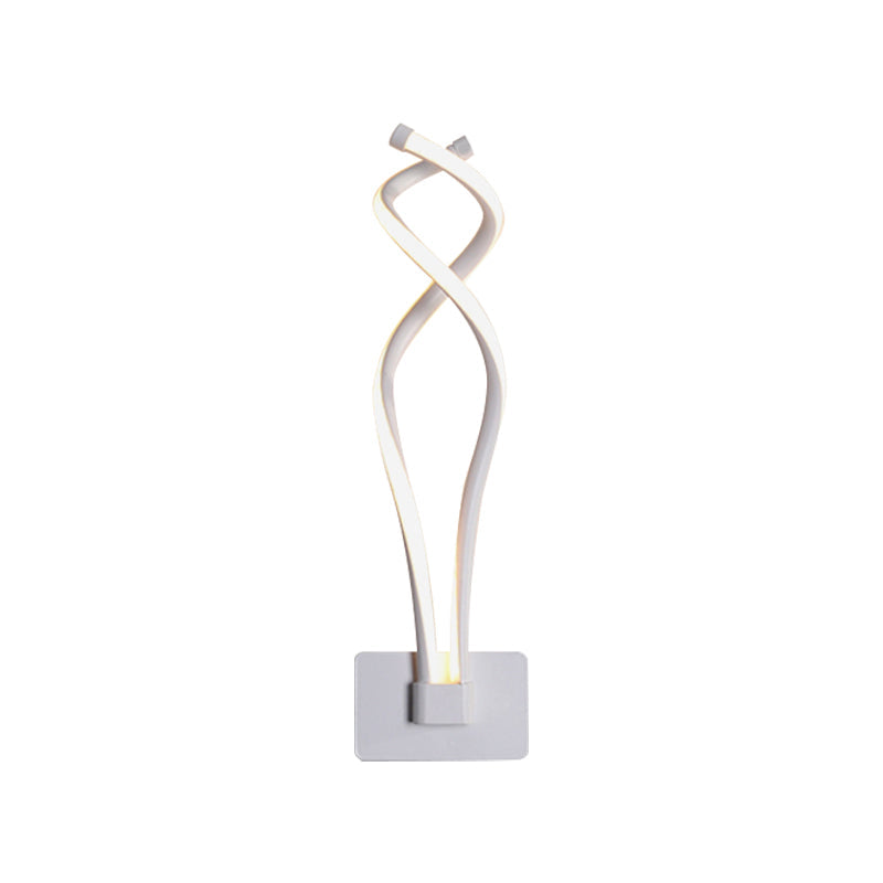 Minimalistic LED Wall Sconce Black/White Wavy/Musical Note/Curved Wall Mount Lamp with Acrylic Shade for Bedroom Clearhalo 'Cast Iron' 'Glass' 'Industrial' 'Modern wall lights' 'Modern' 'Tiffany' 'Traditional wall lights' 'Wall Lamps & Sconces' 'Wall Lights' Lighting' 1971450