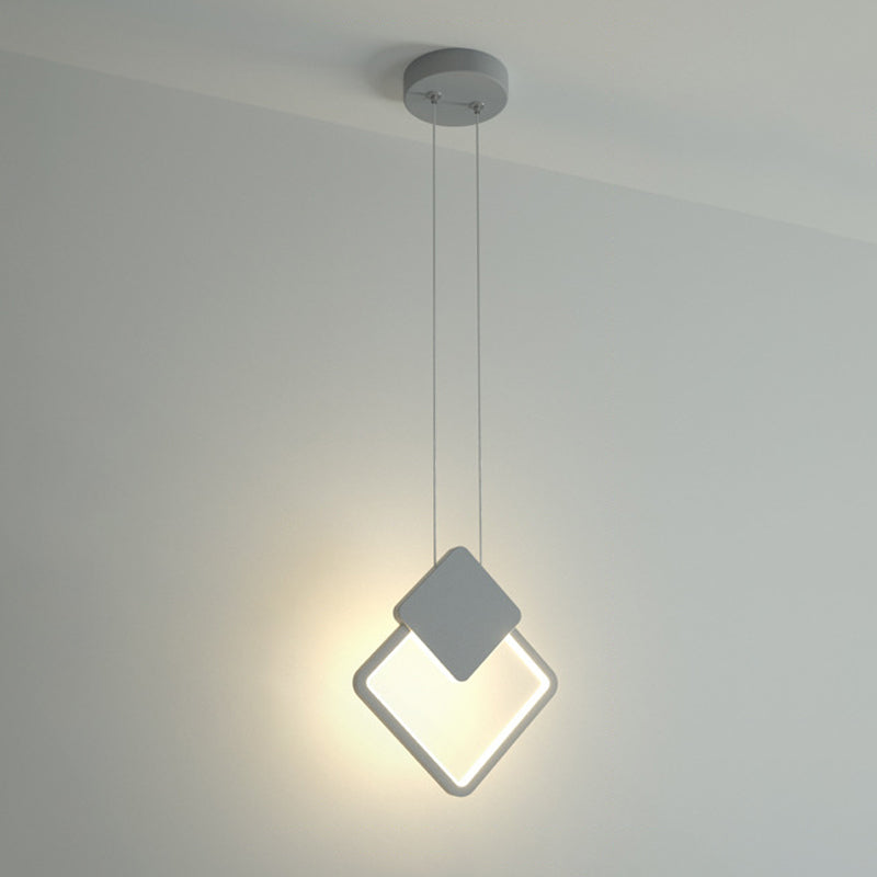 Oval/Round/Square Pendant Lighting Minimalism Acrylic Living Room LED Hanging Ceiling Light in Black/White Clearhalo 'Ceiling Lights' 'Modern Pendants' 'Modern' 'Pendant Lights' 'Pendants' Lighting' 1971520