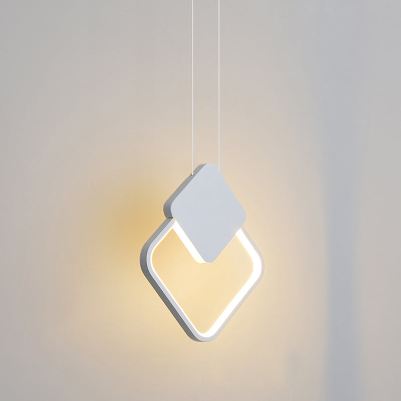 Oval/Round/Square Pendant Lighting Minimalism Acrylic Living Room LED Hanging Ceiling Light in Black/White Clearhalo 'Ceiling Lights' 'Modern Pendants' 'Modern' 'Pendant Lights' 'Pendants' Lighting' 1971522