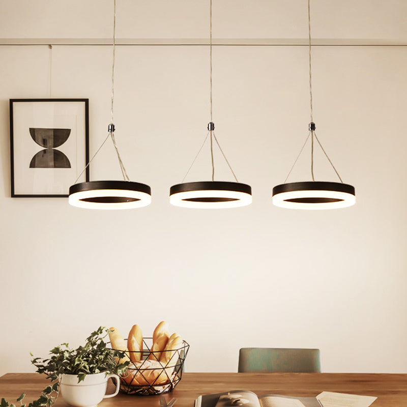 Ring Shaped Dining Room Drop Pendant Acrylic Modern Style LED Multiple Hanging Light in Gold/Coffee, Warm/White Light Clearhalo 'Ceiling Lights' 'Modern Pendants' 'Modern' 'Pendant Lights' 'Pendants' Lighting' 1971548