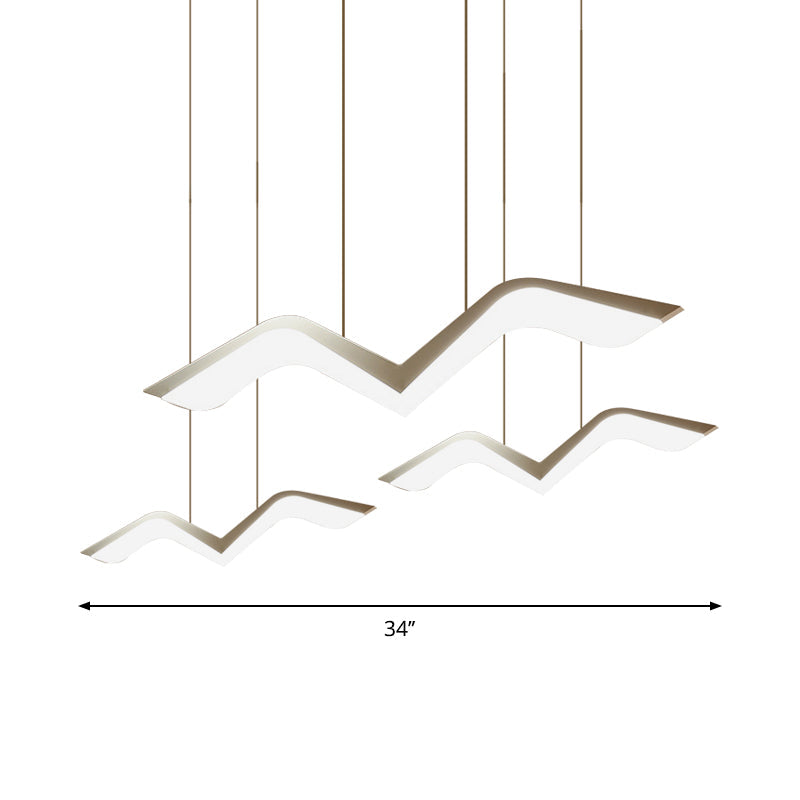 Novelty Modern Gull Shaped Hanging Light Acrylic 2/3/5 Heads Dining Room LED Cluster Pendant in Warm/White Light Clearhalo 'Ceiling Lights' 'Modern Pendants' 'Modern' 'Pendant Lights' 'Pendants' Lighting' 1971610