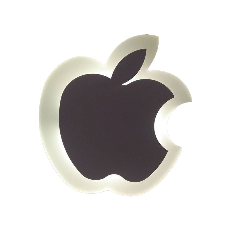 Cartoon Apple/Leaf/Cat Small Wall Light Acrylic Children Bedroom LED Flush Mount Wall Sconce in White White G Clearhalo 'Modern wall lights' 'Modern' 'Wall Lamps & Sconces' 'Wall Lights' Lighting' 1972531