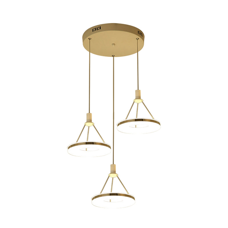 White Ring Pendant Light Fixture Simple 1/3/5-Head Acrylic Ceiling Suspension Lamp, 8"/12" Wide Clearhalo 'Ceiling Lights' 'Modern Pendants' 'Modern' 'Pendant Lights' 'Pendants' Lighting' 1972616