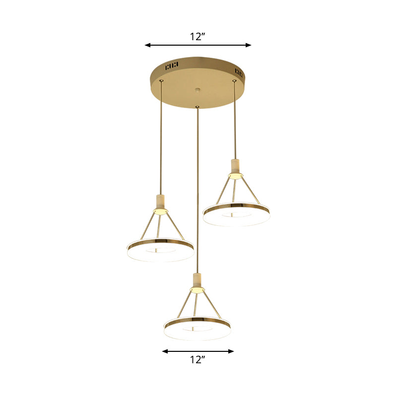 White Ring Pendant Light Fixture Simple 1/3/5-Head Acrylic Ceiling Suspension Lamp, 8"/12" Wide Clearhalo 'Ceiling Lights' 'Modern Pendants' 'Modern' 'Pendant Lights' 'Pendants' Lighting' 1972617