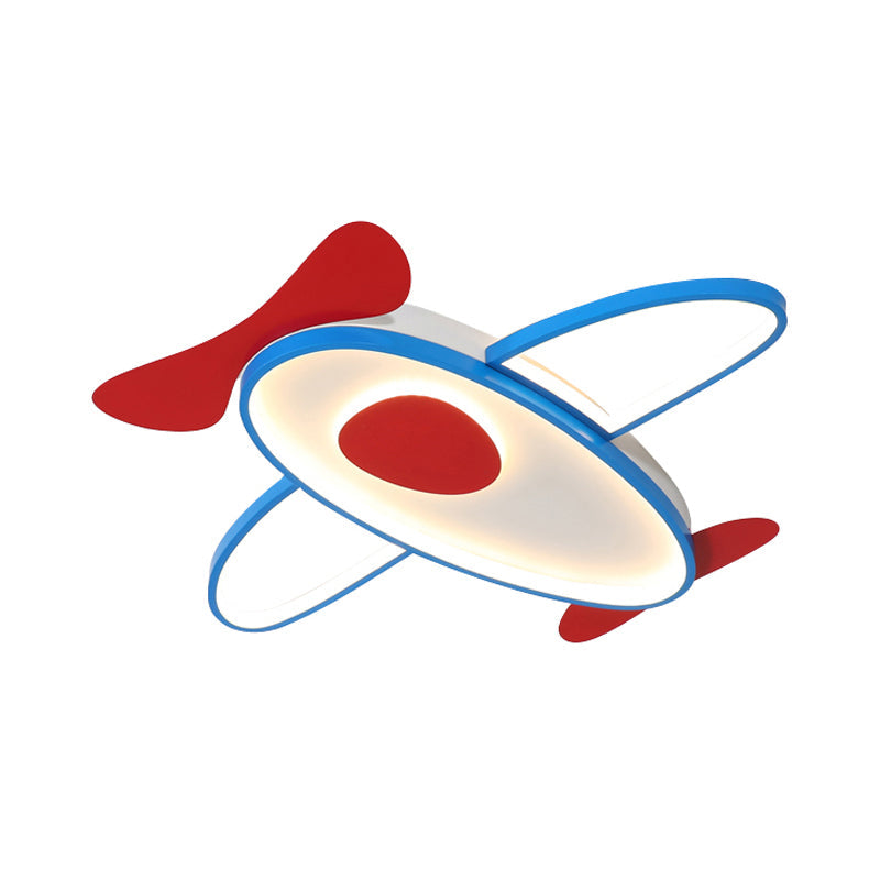 Child Bedroom Propeller Plane Ceiling Light Acrylic Cartoon LED Ceiling Mount Light in Red&Blue Clearhalo 'Ceiling Lights' 'Close To Ceiling Lights' 'Close to ceiling' 'Flush mount' Lighting' 197268