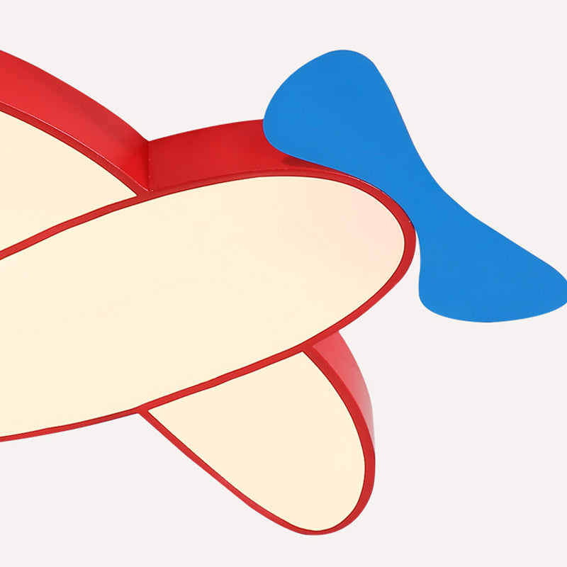 Child Bedroom Propeller Plane Ceiling Light Acrylic Cartoon LED Ceiling Mount Light in Red&Blue Clearhalo 'Ceiling Lights' 'Close To Ceiling Lights' 'Close to ceiling' 'Flush mount' Lighting' 197273
