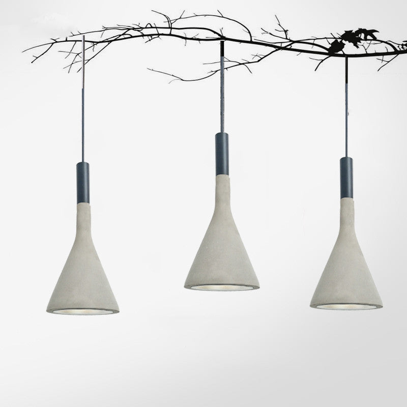Minimalist Funnel Pendant Lighting Single Cement Hanging Light Fixture in Red/Black/White for Bedside Clearhalo 'Ceiling Lights' 'Industrial Pendants' 'Industrial' 'Middle Century Pendants' 'Pendant Lights' 'Pendants' 'Tiffany' Lighting' 1982105