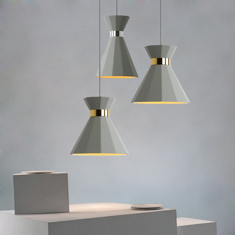 1 Head Hourglass Ceiling Pendant Nordic Grey Cement Suspension Light for Dining Room, 8.5"/10.5" W Clearhalo 'Ceiling Lights' 'Industrial Pendants' 'Industrial' 'Middle Century Pendants' 'Pendant Lights' 'Pendants' 'Tiffany' Lighting' 1982118