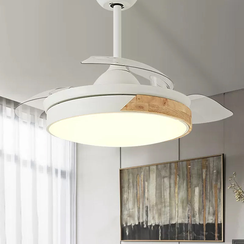 4-Blade Modernist LED Semi Flush Patchwork Round 20
