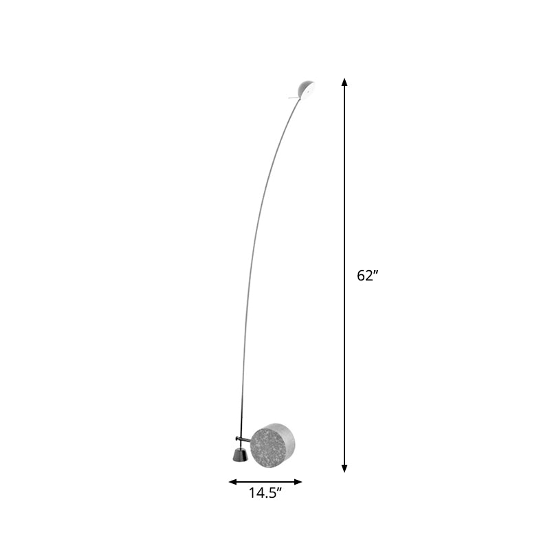 Linear/Capsule/Arch Floor Light Designer Metal Single-Bulb Living Room Standing Lamp in Black Clearhalo 'Floor Lamps' 'Lamps' Lighting' 1983642