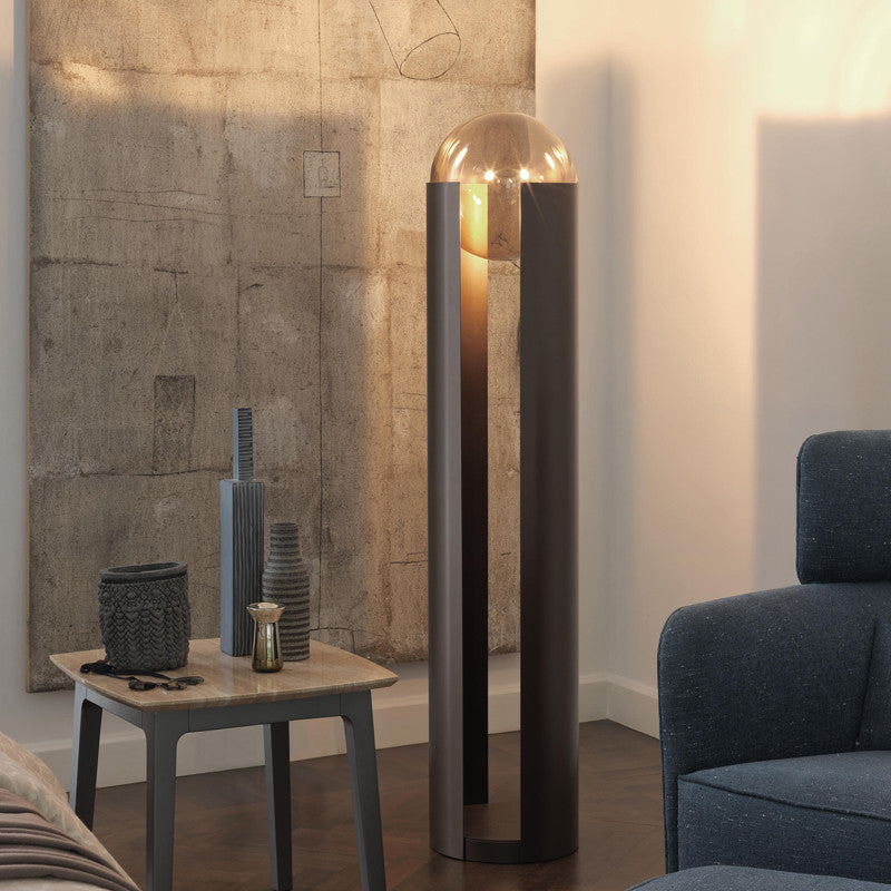 Linear/Capsule/Arch Floor Light Designer Metal Single-Bulb Living Room Standing Lamp in Black Black F Clearhalo 'Floor Lamps' 'Lamps' Lighting' 1983645