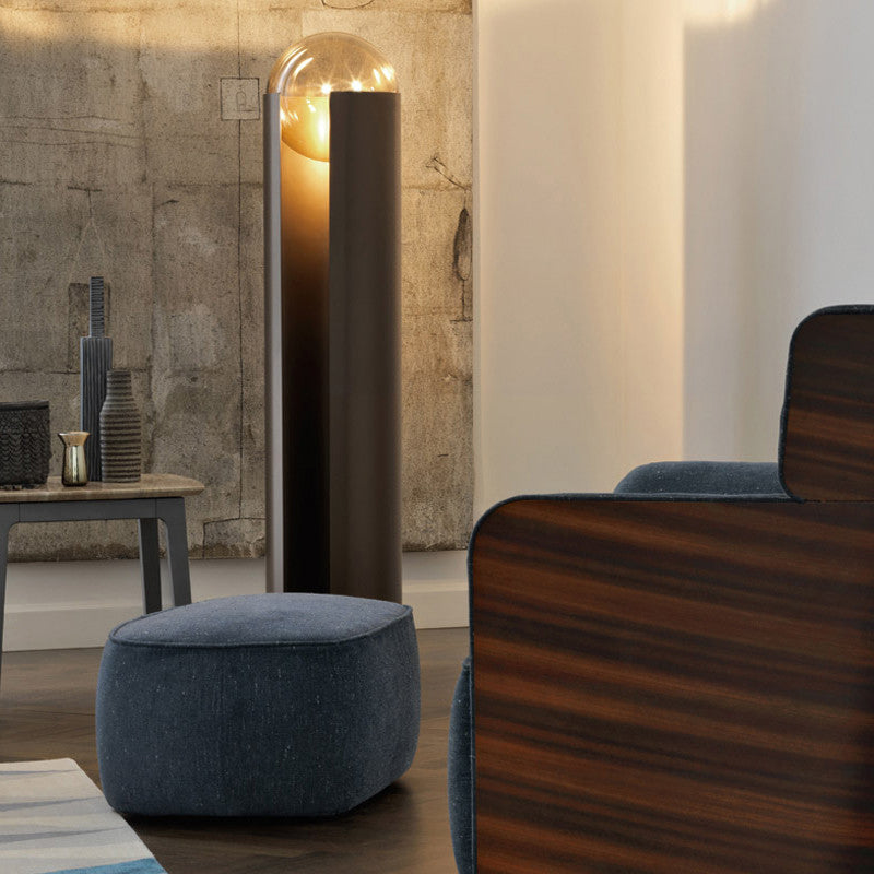 Linear/Capsule/Arch Floor Light Designer Metal Single-Bulb Living Room Standing Lamp in Black Clearhalo 'Floor Lamps' 'Lamps' Lighting' 1983646
