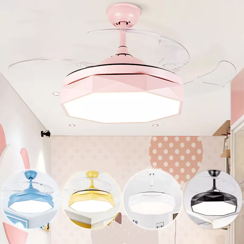 Prismy Living Room Ceiling Fan Light Metallic 15.5