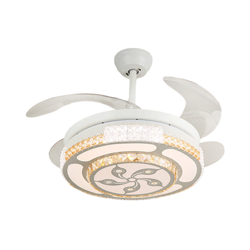 Tiered 4-Blade Semi Flush Mount Modernity Beveled Crystal 19