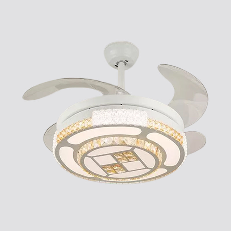 Tiered 4-Blade Semi Flush Mount Modernity Beveled Crystal 19
