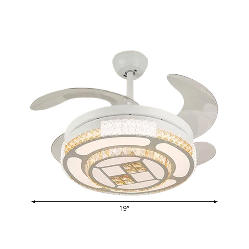 Tiered 4-Blade Semi Flush Mount Modernity Beveled Crystal 19