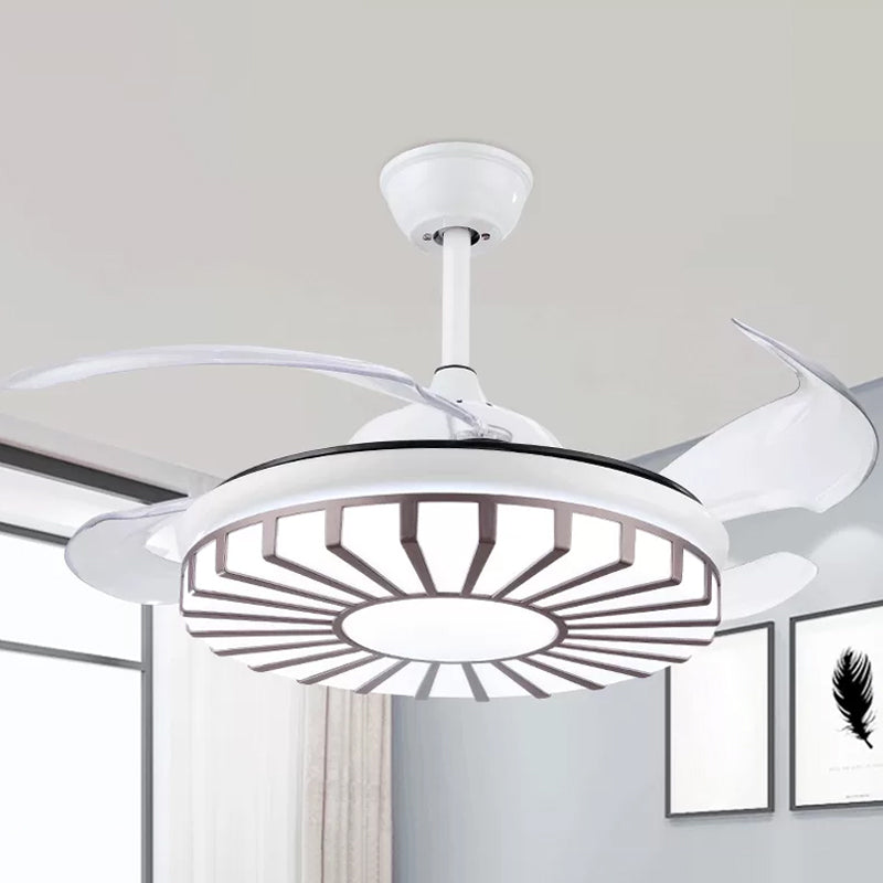 Sputnik Bedroom 4 Blades Hanging Fan Light Metal 19