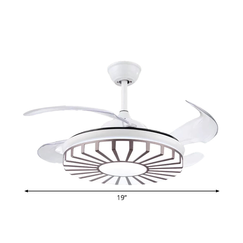Sputnik Bedroom 4 Blades Hanging Fan Light Metal 19